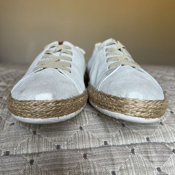 Spring Step Eloya Metallic Silver Leather Espadrille Sneaker EU 40 US 8.5 - 9 - Picture 8 of 13